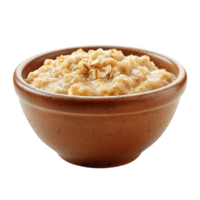 AI generated Bowl of oats porridge isolated on transparent background With clipping path.Healthy breakfast. 3d rendering png