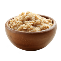 AI generated Bowl of oats porridge isolated on transparent background With clipping path.Healthy breakfast. 3d rendering png