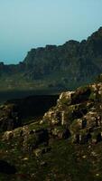 An aerial view of a rocky mountain range video