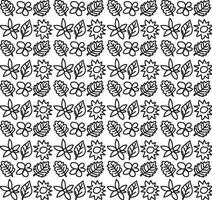 Seamless texture in the form of a pattern of flowers and leaves in doodle style vector