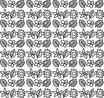 Seamless texture in the form of a pattern of flowers and leaves in doodle style vector