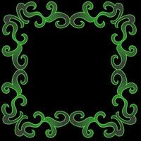 Beautiful green frame on a black background vector