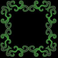 Beautiful green frame on a black background vector