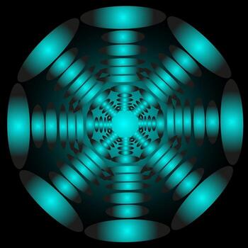 fantasía resumen modelo de redondo forma y azul color en un negro antecedentes vector