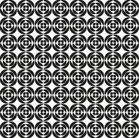 Vector seamless geometric texture in the form of a pattern of black round patterns on a white background