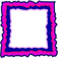 Original abstract quadrangular frame in blue and pink color on white background vector