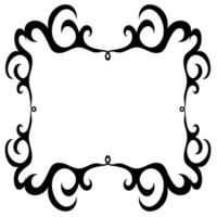 Beautiful abstract black frame drawn on a white background vector