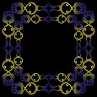 Original blue and yellow frame on a black background vector