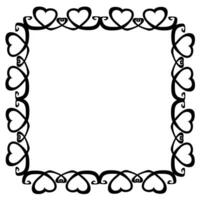 Black frame of aida hearts on a white background vector