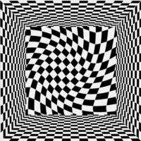 Abstract geometric background in the form of a frame of black and white squares on a chessboard vector