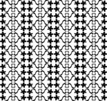 Seamless vector black floral pattern on white background