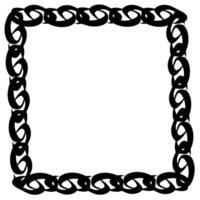 Black frame in the form of a chain drawn in doodle style on a white background vector