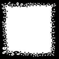 Original black abstract frame drawn in doodle style on a white background vector