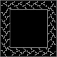 White vector frame in doodle style on a black background
