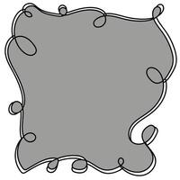 Gray frame with a black rim drawn in doodle style vector