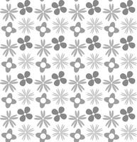 Floral abstract monochrome pattern in gray color on white background vector