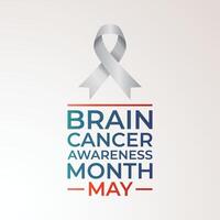 Brain Cancer Awareness Month design template good for celebration usage. grey ribbon vector template. flat design. eps 10.