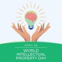 World Intellectual Property Day design template good for celebration usage. brain vector template. flat design. vector eps 10.