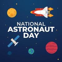 National Astronaut Day vector design template good for celebration usage. astronaut vector design. flat design. eps 10.