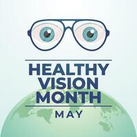 Healthy Vision Month design template good for celebration usage. vision vector illustration. eye vector image. flat design. vector eps 10.