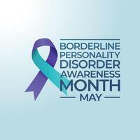 Borderline Personality Disorder Awareness Month design template good for celebration usage. ribbon vector template. vector eps 10. flat design.