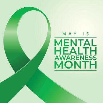 mental salud conciencia mes diseño modelo bueno para celebracion uso. mental salud cinta. verde cinta vector modelo. vector eps 10 plano diseño.