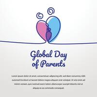 Global Day of Parents design template good for celebration usage. parents vector illustration continous line. flat design. world event. eps 10.