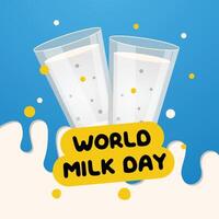 World Milk Day design template good for celebration usage. Milk splash. milk vector design. eps 10.