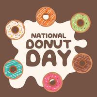 National Donut Day design template good for celebration usage. flat design. eps 10. donut vector illustration.