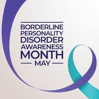 Borderline Personality Disorder Awareness Month design template good for celebration usage. ribbon vector template. vector eps 10. flat design.