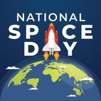 National Space Day design template good for celebration usage. rocket vector illustration. space vector image. flat design. eps 10.