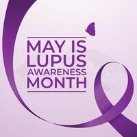 Lupus Awareness Month design template good for celebration usage. purple ribbon vector. flat eps 10. eps 10. vector