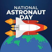 National Astronaut Day vector design template good for celebration usage. astronaut vector design. flat design. eps 10.