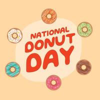 National Donut Day design template good for celebration usage. flat design. eps 10. donut vector illustration.