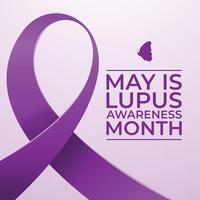 Lupus Awareness Month design template good for celebration usage. purple ribbon vector. flat eps 10. eps 10. vector