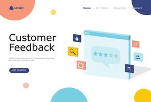 Customer Feedback Vector Illustration Concept, Suitable for web landing page, ui,  mobile app, editorial design, flyer, banner, and other related occasion