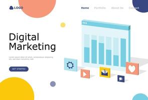 Digital Marketing Strategy Vector Illustration Concept, Suitable for web landing page, ui,  mobile app, editorial design, flyer, banner, and other related occasion