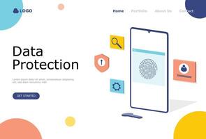 Data Protection Vector Illustration Concept, Suitable for web landing page, ui,  mobile app, editorial design, flyer, banner, and other related occasion