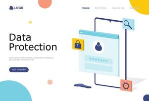 Data Protection Vector Illustration Concept, Suitable for web landing page, ui,  mobile app, editorial design, flyer, banner, and other related occasion