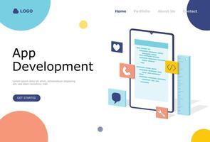 App Development Vector Illustration Concept, Suitable for web landing page, ui,  mobile app, editorial design, flyer, banner, and other related occasion