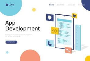 App Development Vector Illustration Concept, Suitable for web landing page, ui,  mobile app, editorial design, flyer, banner, and other related occasion