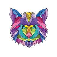 Colorful Shape Cat Face Nature Beauty vector