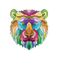 Colorful Shape Tiger Face Nature Beauty vector