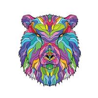 Colorful Shape Bear Face Nature Beauty vector