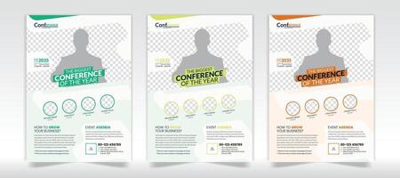 Minimalist business conference flyer with A4 layout vector