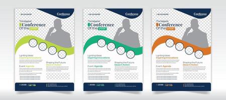 Training flyer template design and conference a4 template design vector