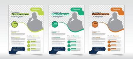 Conference flyer and invitation template design, Meeting and training promotion template design vector