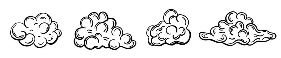 Set with doodle clouds vector