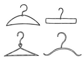 Set with hanger in doodle style vector