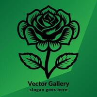 Rose business logo template, flower design vector